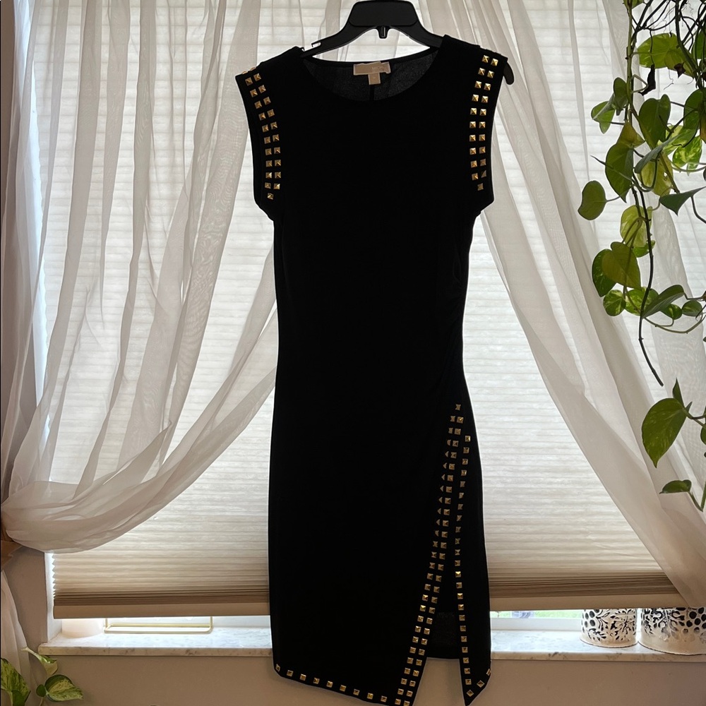 Michael Kors Black Dress with Gold Accents